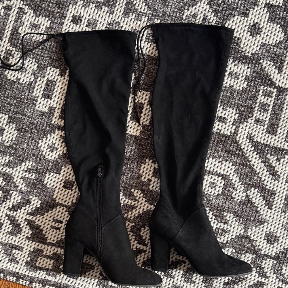 Call It Spring Black Over-the-Knee Boots